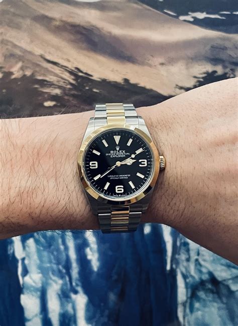 rolex explorer two tone price.